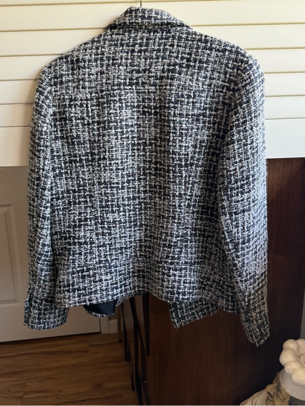 Express Black and White Tweed Suit Jacket